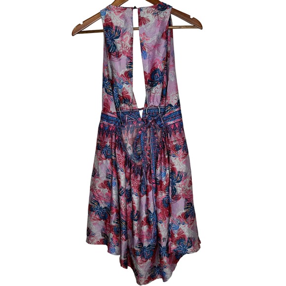 Free People Daydream Floral Butterfly Print‎ Dress Boho Festival Feminine Sz L - Picture 10 of 12